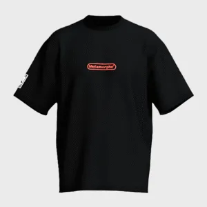 t-shirt illegal ghost, noir et violet, collection pokegame, marque metamorphe, photo de face