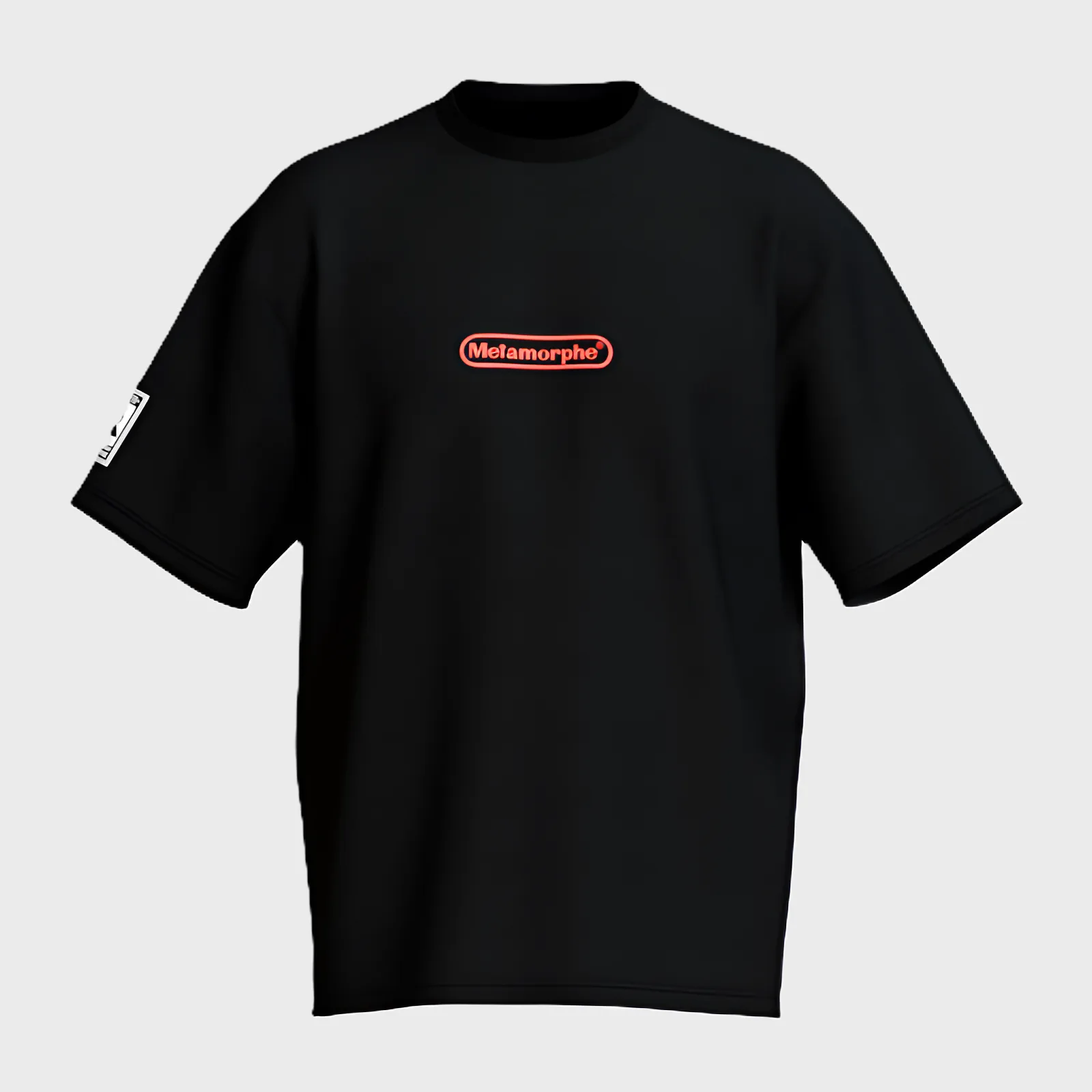 t-shirt illegal ghost, noir et violet, collection pokegame, marque metamorphe, photo de face