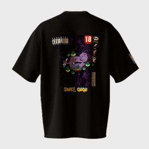 t-shirt smoke gogo, collection pokegame, marque metamorphe, face arrière, noir et violet