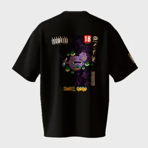t-shirt smoke gogo, collection pokegame, marque metamorphe, face arrière, noir et violet