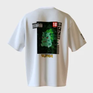 t-shirt bulbibeuh collection pokegame, vert et blanc, de la marque de vêtement metamorphe